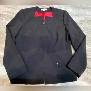 Shomi Black Blazer w/ Red Satin Lining Size 12